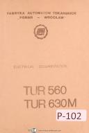 Ponar Wroclaw-Ponar Wroclaw Electrical Documentation TUR 560 630M Lathe Manual-TUR 560-TUR 630M-01